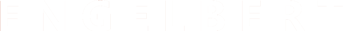 Text in fetter, weißer Schrift „ENGELBERT“ auf schwarzem Hintergrund.